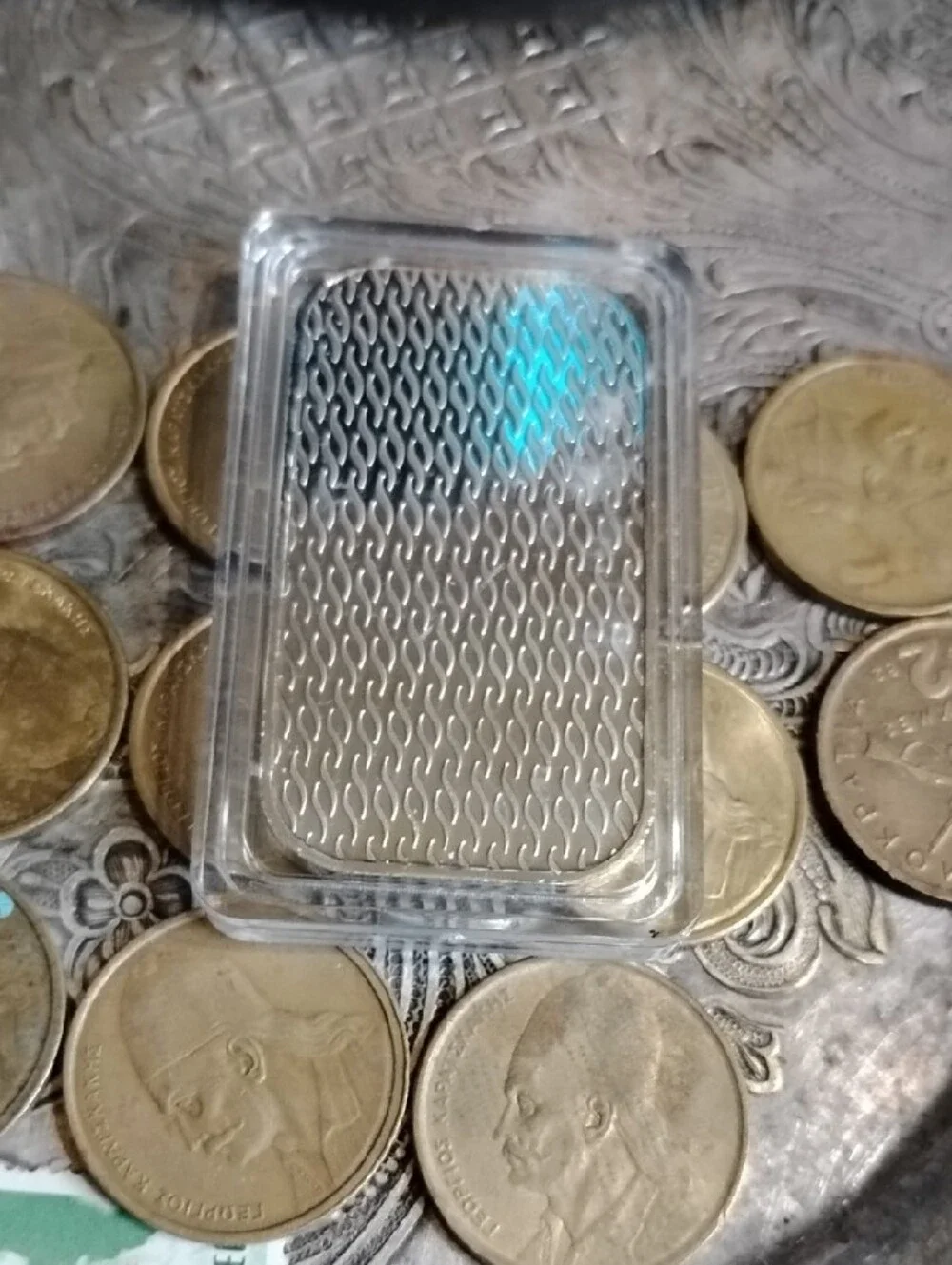 Men's Silver Billion Bar and Coins(Greek Drachmas )11